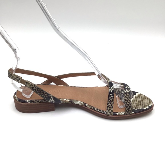 New Madewell Heidi snake print leather slingback sandals style AM214 womens 6.5 - Picture 4 of 11
